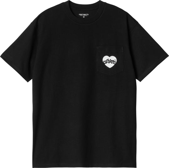  Carhartt Wip T-shirt S/s Amour Pocket Tee Black White Special_unisex Nero