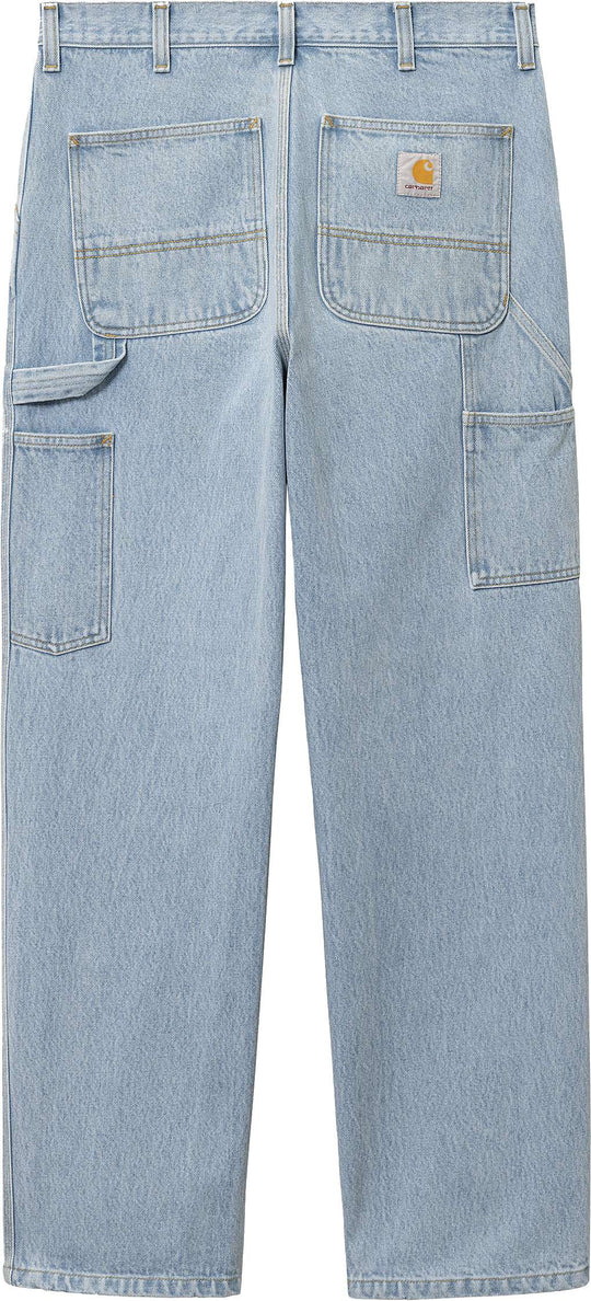  Carhartt Wip Jeans Single Knee Pant Blue Heavy Stone Bleached Uomo
