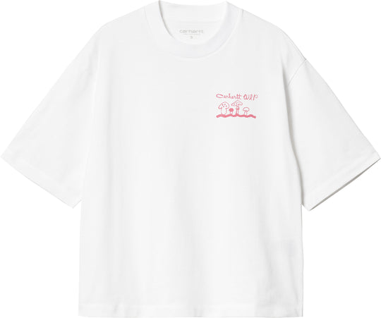  Carhartt Wip T-shirt W S/s Kainosho Tee White Charm Pink Donna Bianco