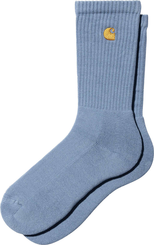  Carhartt Wip Calze Chase Socks Charm Blue Gold Uomo