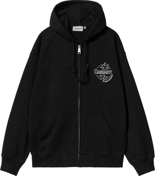  Carhartt Wip Felpa Hooded Ablaze Jacket Black Wax Uomo Nero