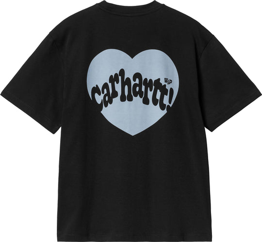  Carhartt Wip T-shirt W S/s Amour Tee Black Misty Sky Donna Nero