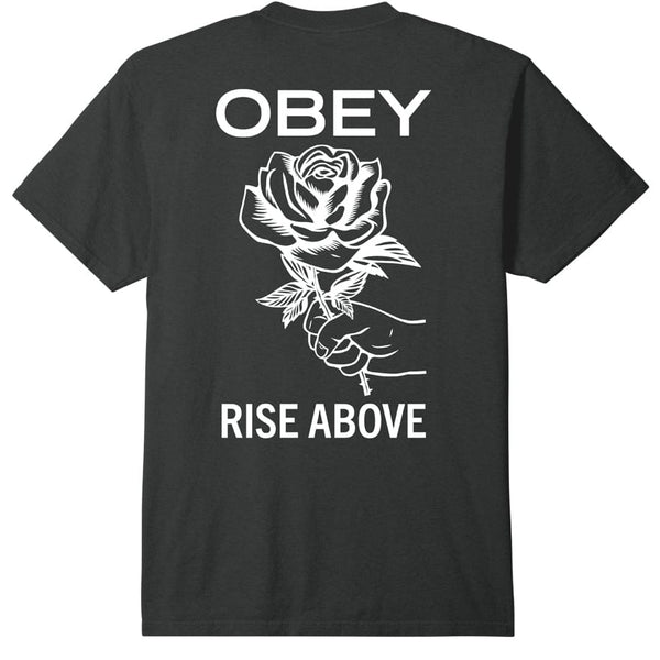 Obey t-shirt Rise Above Rose Classic Pigment tee vintage black