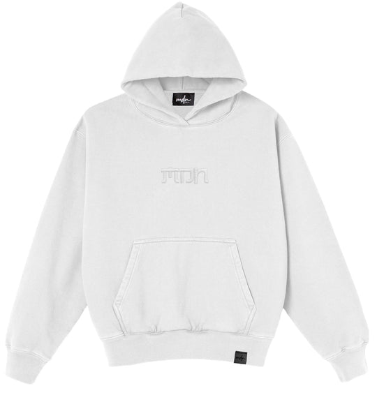  Mdn Felpa Tonal Hoodie White Uomo Bianco