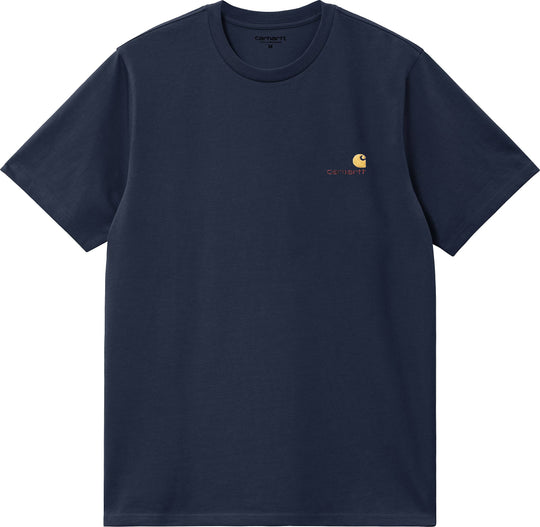  Carhartt Wip T-shirt S/s American Script Tee Air Force Blue Uomo