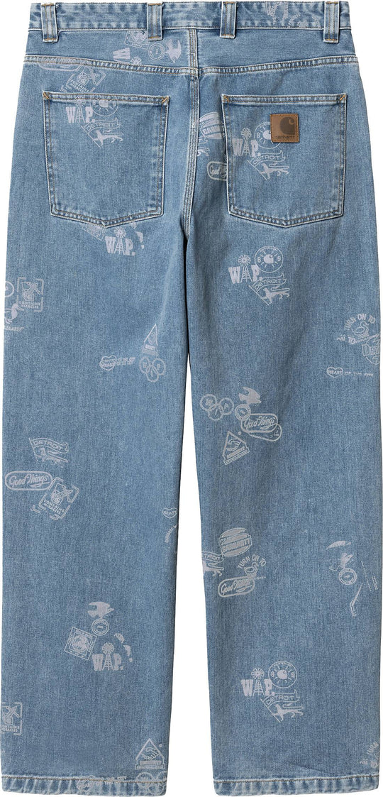  Carhartt Wip Jeans Stamp Pant Stamp Print Blue Bleached Uomo