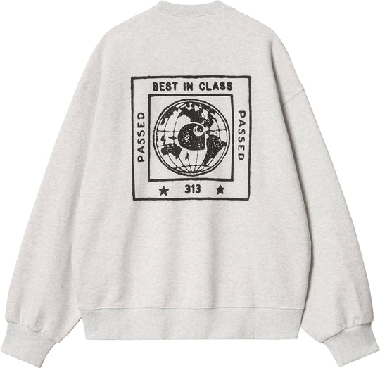  Carhartt Wip Maglione Stamp Sweat Ash Heather Black Stone Washed Uomo Grigio