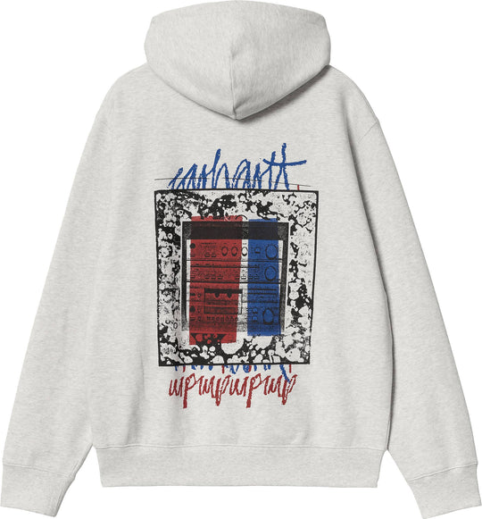  Carhartt Wip Felpa Hooded Stereo Sweat Ash Heather Uomo Grigio