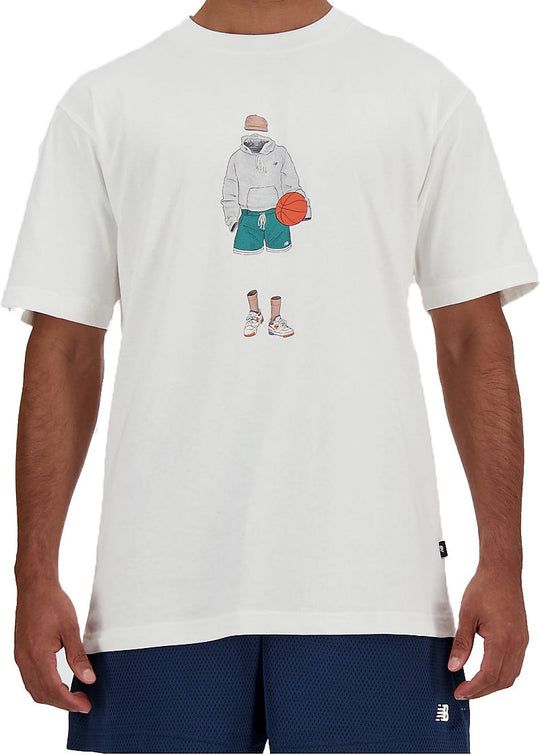 New Balance T-shirt Basketball Style Relaxed Tee Sea Salt Uomo Bianco