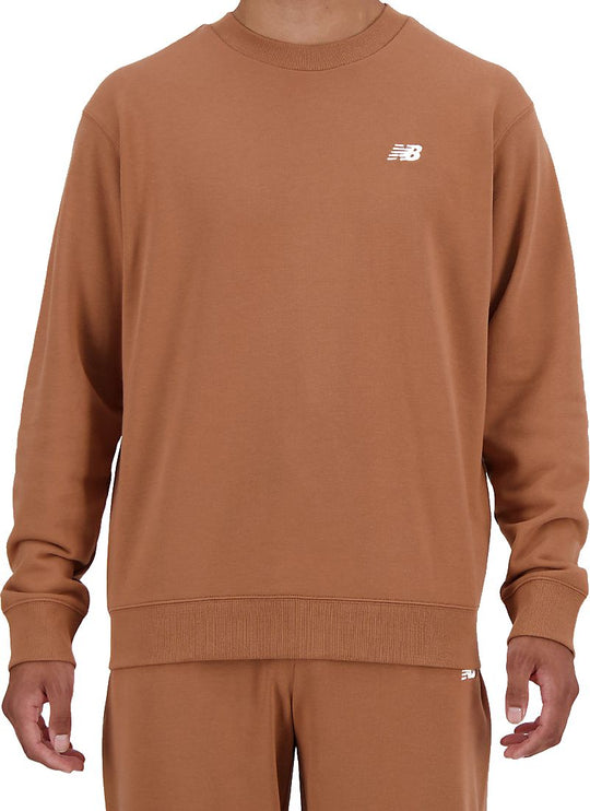  New Balance Small Logo French Terry Crew Walnut Uomo Marrone