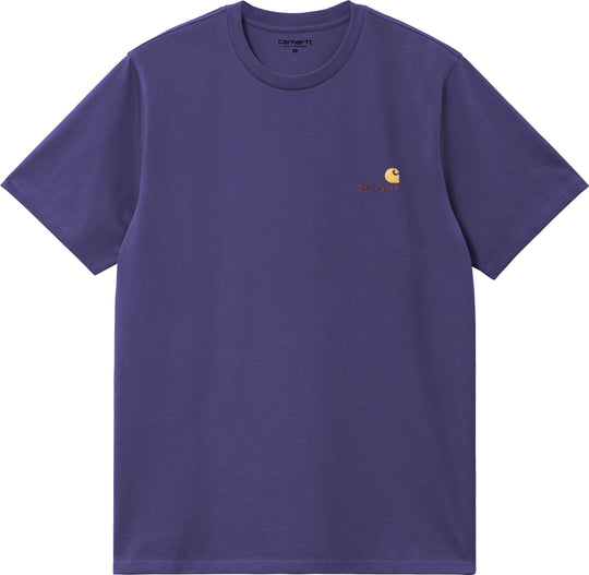  Carhartt Wip T-shirt S/s Amierican Script Tee Aura Uomo Viola