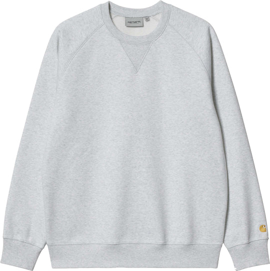  Carhartt Wip Felpa Chase Sweat Grey Heather Gold Uomo Grigio