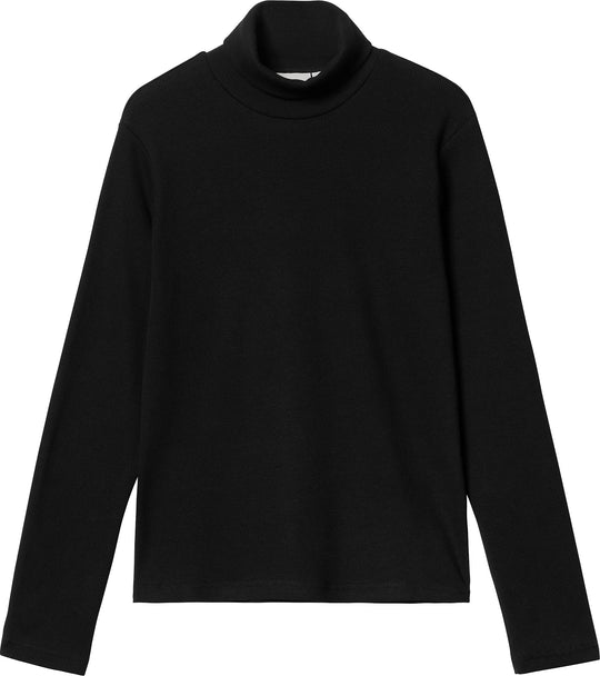  Carhartt Wip T-shirt W L/s Signature Mockneck Black Donna Nero
