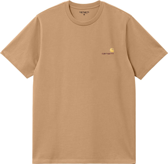  Carhartt Wip T-shirt Ss American Script T-shirt Peanut Uomo Marrone