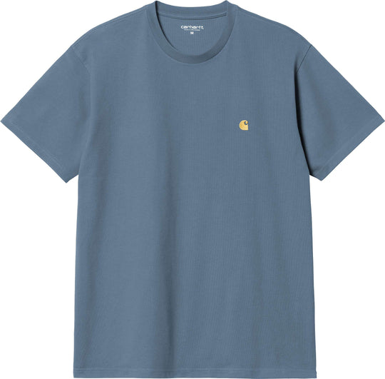  Carhartt Wip T-shirt S/s Chase Tee Positano Gold Uomo Blue