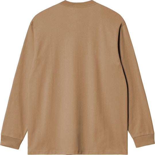  Carhartt Wip T-shirt L/s American Script Tee Peanut Uomo Marrone