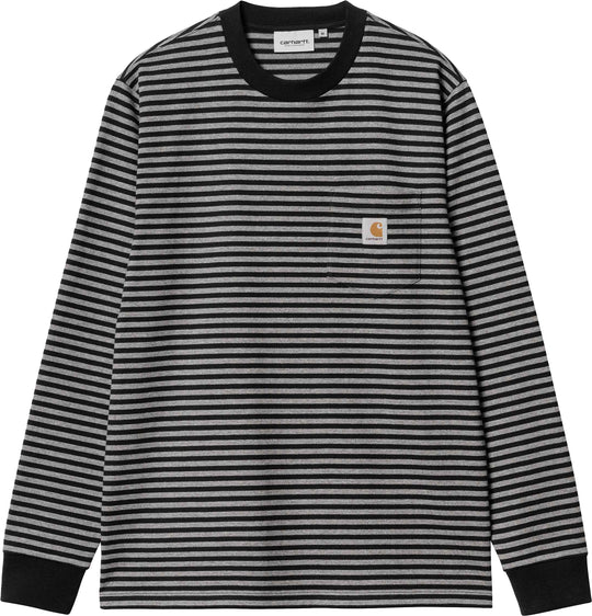  Carhartt Wip T-shirt L/s Verner Pocket Tee Verner Stripe Black Dark Grey Special_unisex Multicolore