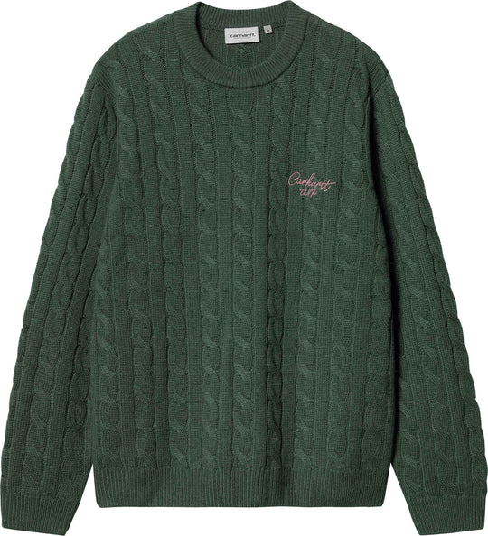  Carhartt Wip Maglione Signature Sweater Sycamore Tree Dusty Rose Special_unisex Verde