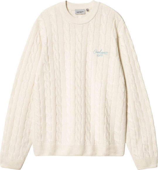  Carhartt Wip Maglione Signature Sweater Natural Dusty Ice Special_unisex Bianco