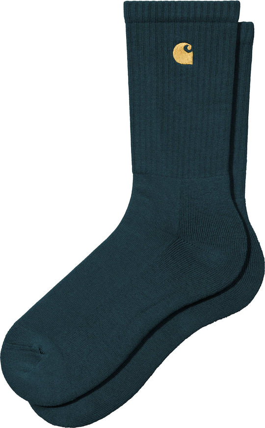  Carhartt Wip Calze Chase Socks Duck Blue Gold Uomo
