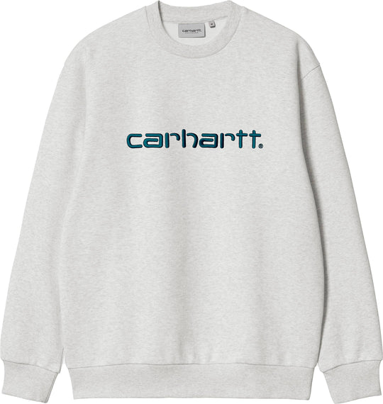  Carhartt Wip Felpa Carhartt Sweat Ash Heather Duck Blue Uomo Grigio