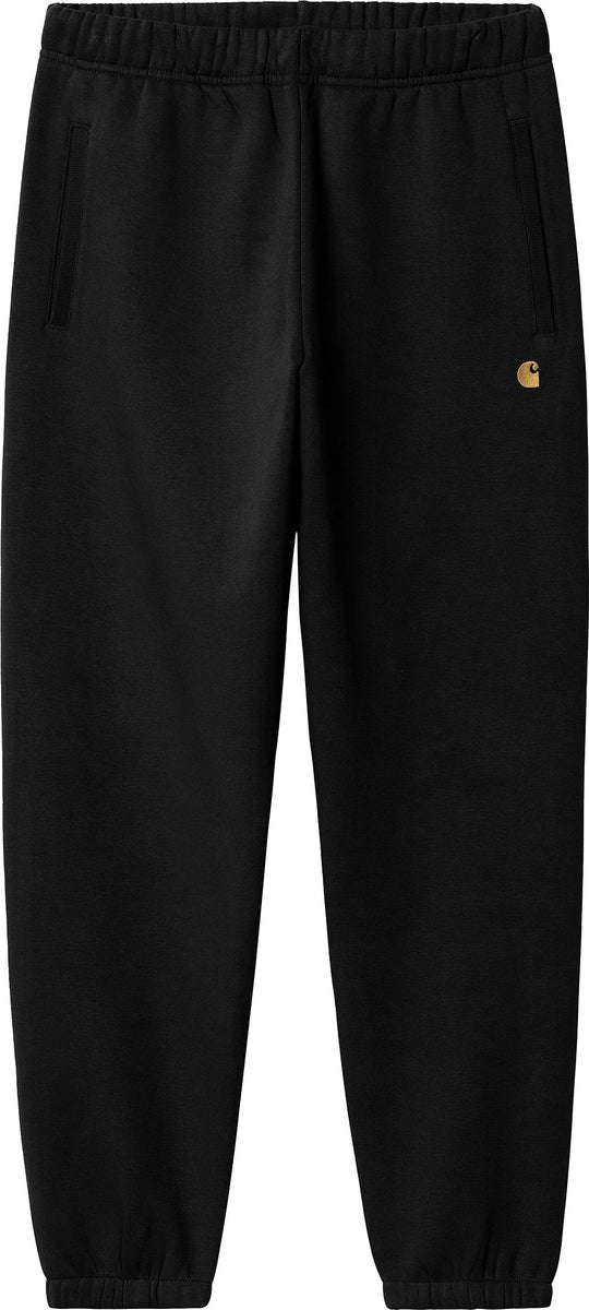  Carhartt Wip Pantalone Chase Sweat Pant Black Gold Uomo Nero