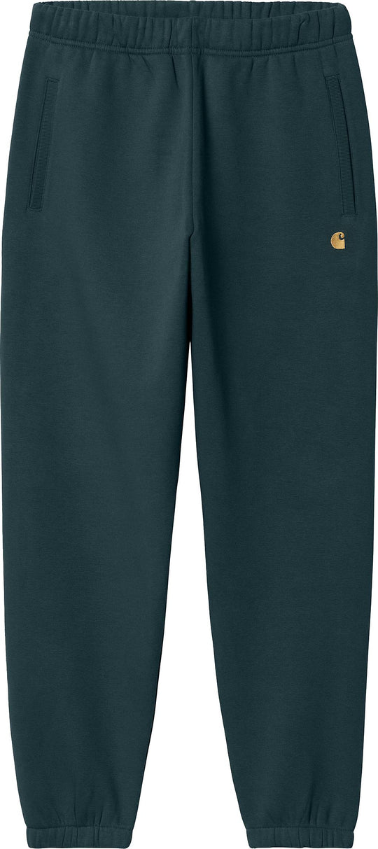  Carhartt Wip Pantalone Chase Sweat Pant Duck Blue Gold Uomo