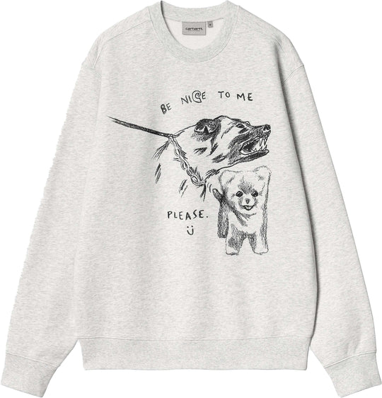  Carhartt Wip Felpa Pepe Be Nice Sweat Ash Heather Black Uomo Grigio