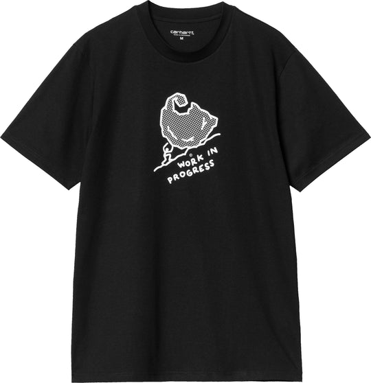  Carhartt Wip T-shirt S/s Move On Up Tee Black White Uomo Nero