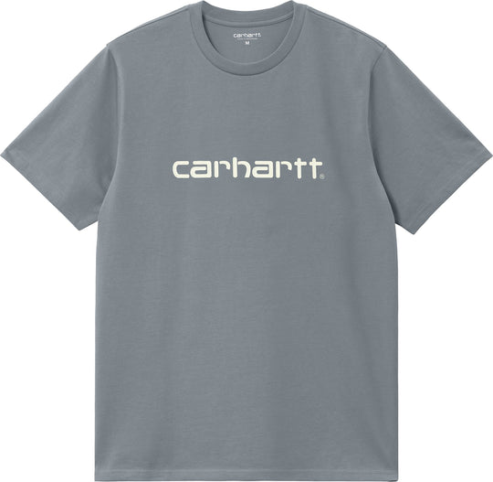  Carhartt Wip T-shirt S/s Script Tee Dove Grey Wax Uomo Grigio