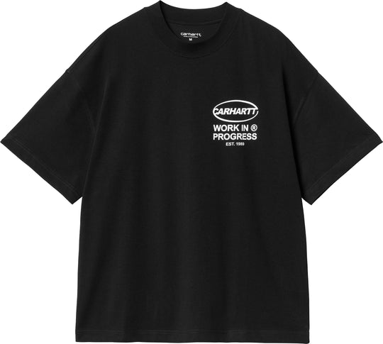  Carhartt Wip T-shirt S/s Body Of Work Tee Black White Uomo Nero