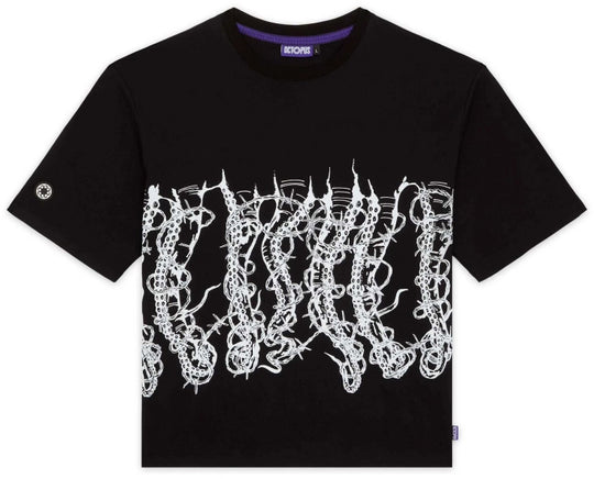  Octopus T-shirt By Giorgio Di Salvo Barbed Wire Tee Black Uomo Nero