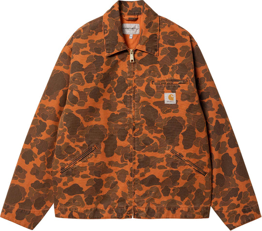  Carhartt Wip Giacca Duck Detroit Jacket Camo Duck Green Turmeric Garment Dyed Uomo Arancione