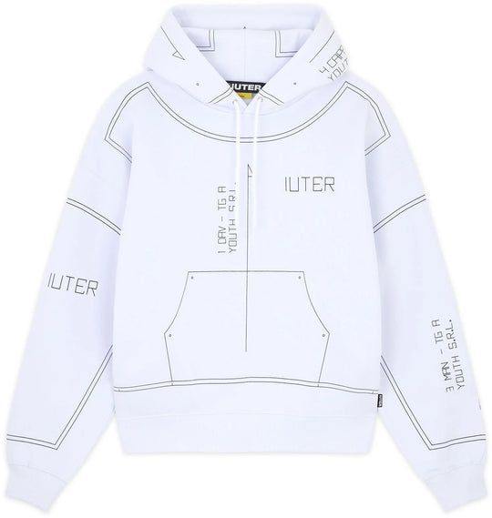  Iuter Felpa Simo Hoodie White Uomo Bianco