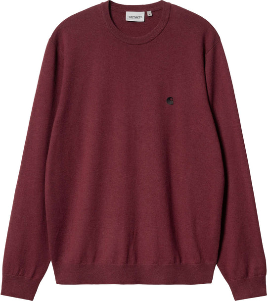  Carhartt Wip Maglione Madison Sweater Malbec Black Uomo Rosso