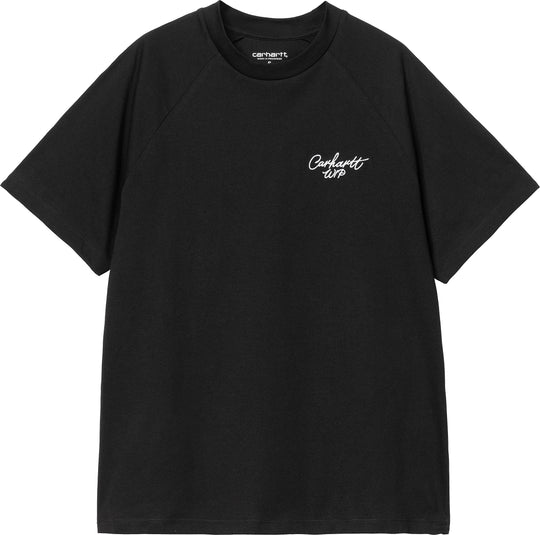 Carhartt Wip T-shirt W S/s Signature Tee Black White Donna Nero