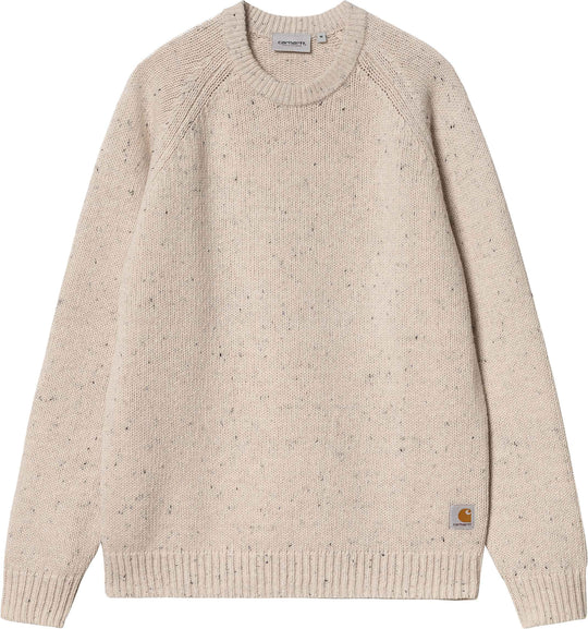  Carhartt Wip Maglione Anglistic Sweater Speckled Moonbeam Uomo Beige