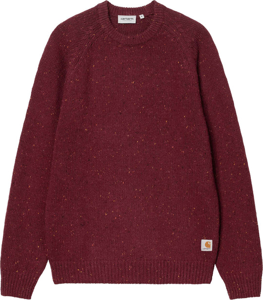  Carhartt Wip Maglione Anglistic Sweater Speckled Malbec Uomo Rosso
