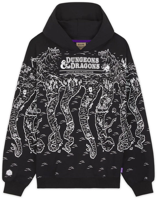  Octopus Felpa Dungeons & Dragons Octopus Map Hoodie Black Uomo Nero