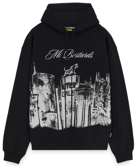  Iuter Felpa Club Dogo Skyline Hoodie Black Uomo Nero