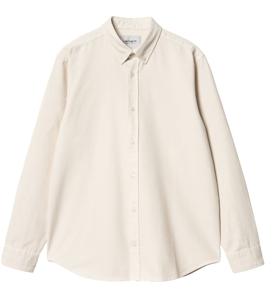 Carhartt Wip Camicia L/s Bolton Shirt Moonbeam Garment Dyed Uomo