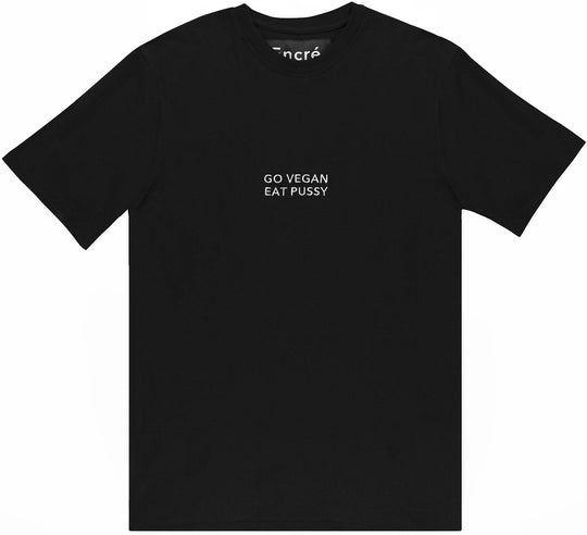  Encrè T-shirt Go Vegan Eat Pussy Black Uomo