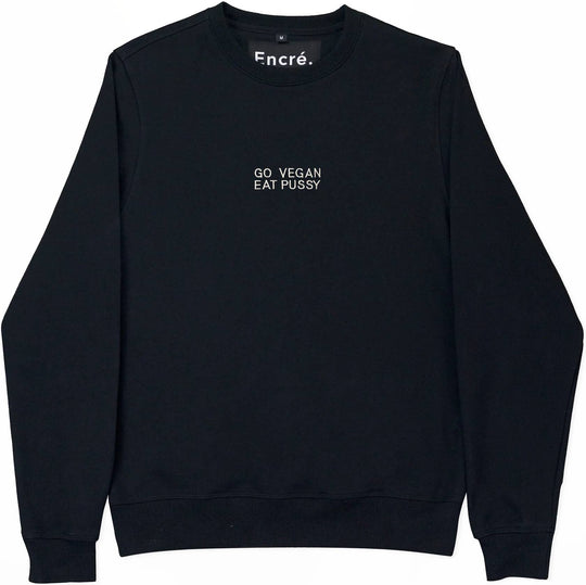  Encrè Felpa Go Vegan Eat Pussy Black Uomo