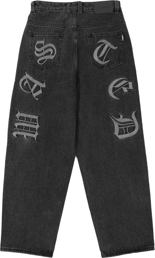  Wasted Paris Jeans Kingdom Curve Casper Pants Faded Black Uomo