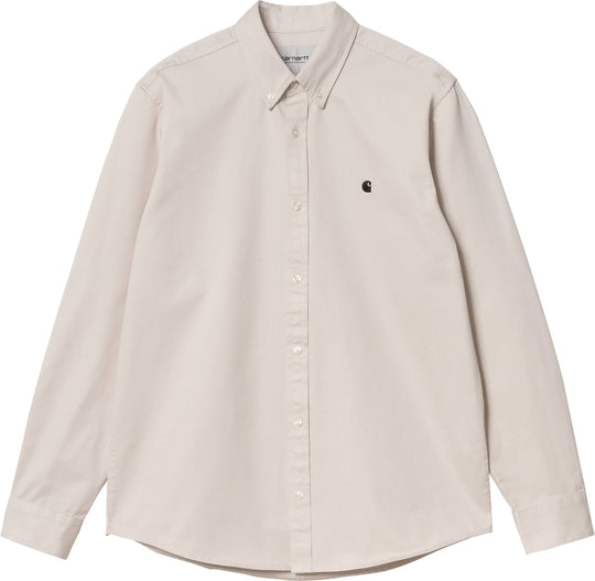  Carhartt Wip Camicia Ls Madison Shirt Moonbeam Black Uomo