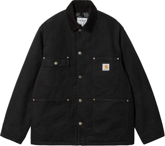  Carhartt Wip Giacca Og Chore Coat Black Black Aged Canvas Uomo