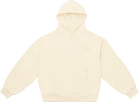  Garment Workshop Felpa Double Layer Hoodie With Double Embroidery Heavy Cream Uomo