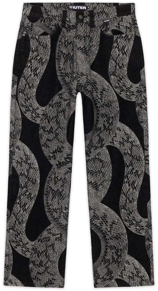  Iuter Jeans Boa Jacquard Loose Denim Black Uomo