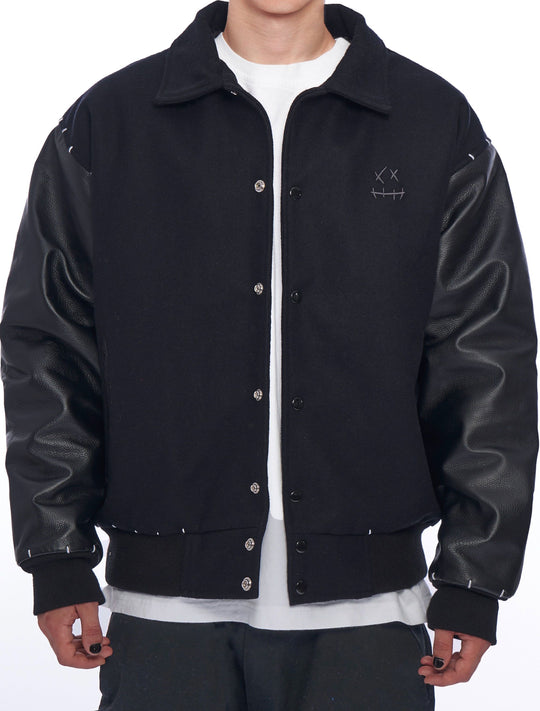  Crossy Studios Giacca Varsity Jacket Pure Black Uomo Nero