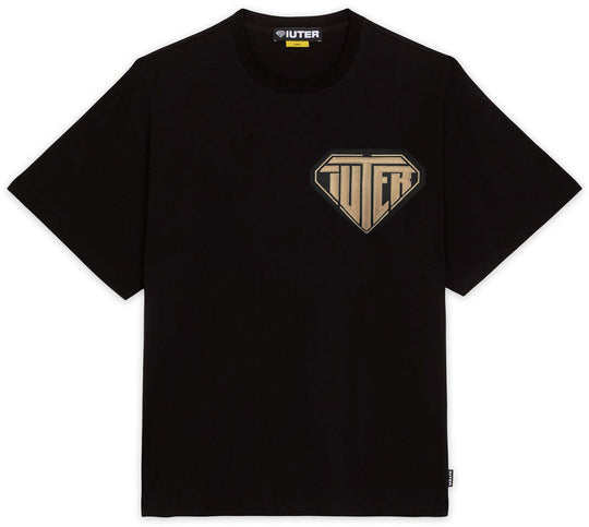  Iuter T-shirt Logo Patch Tee Black Uomo